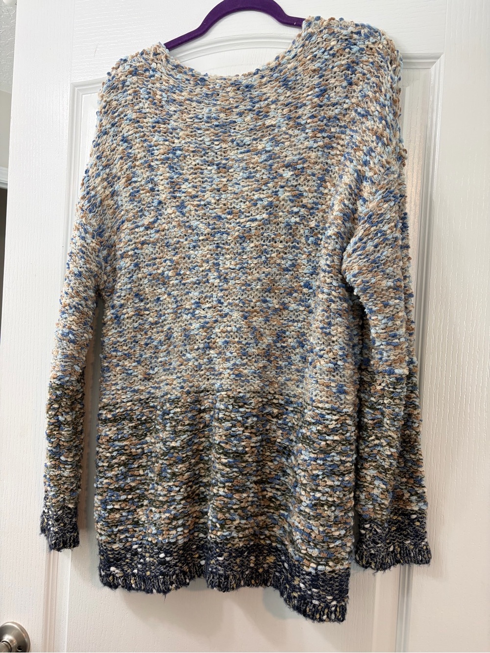 easel Multicolor Crewneck Sweater in Blue, Cream & Brown